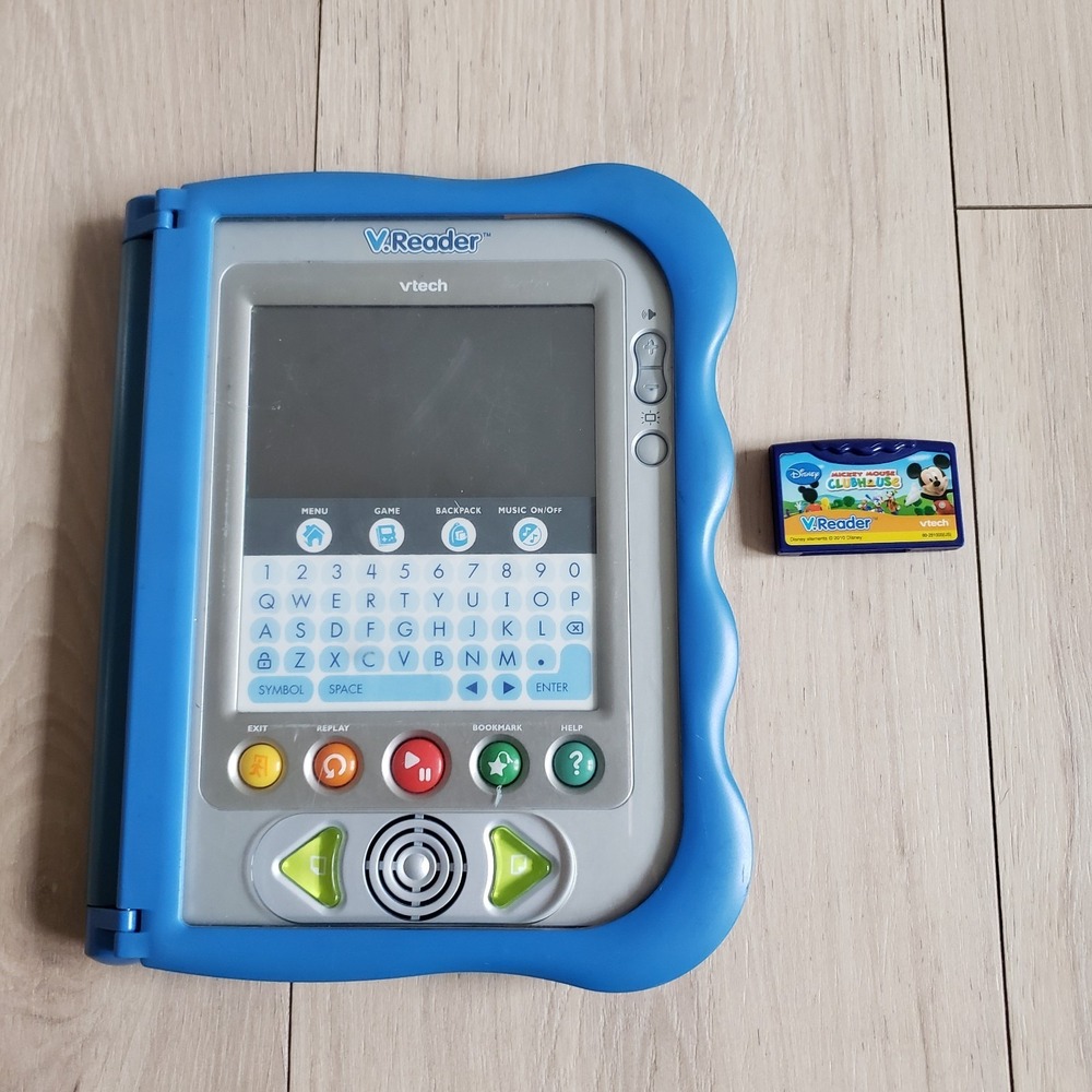 VTech V Reader Console Mickey Mouse Cartridge Tested Works‎ No Pen Kids Learning